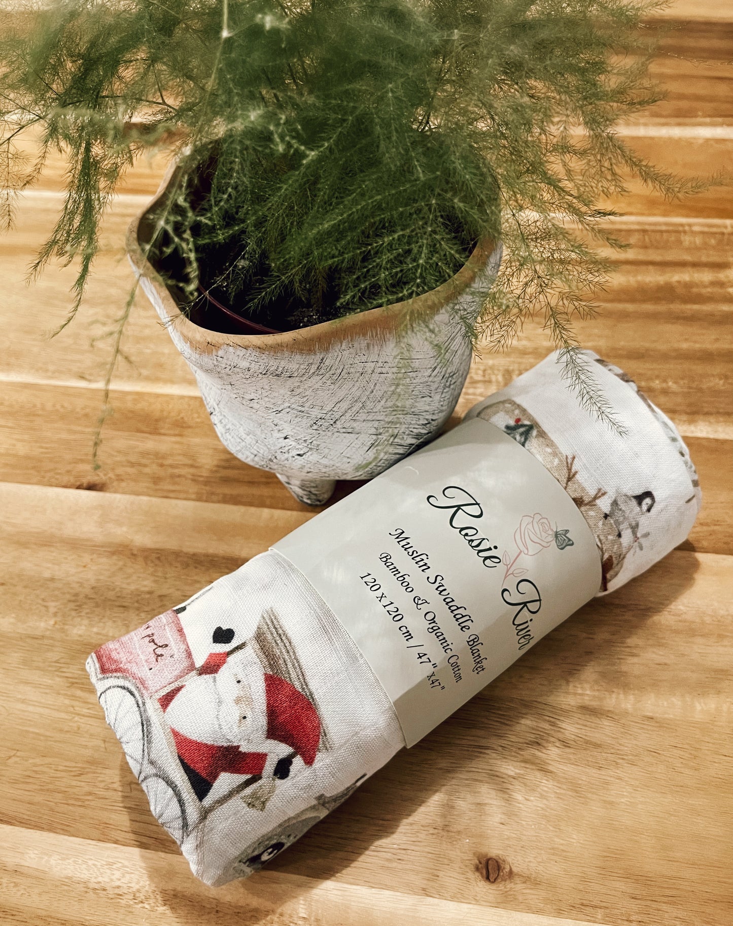 Jingle Rails Muslin Swaddle