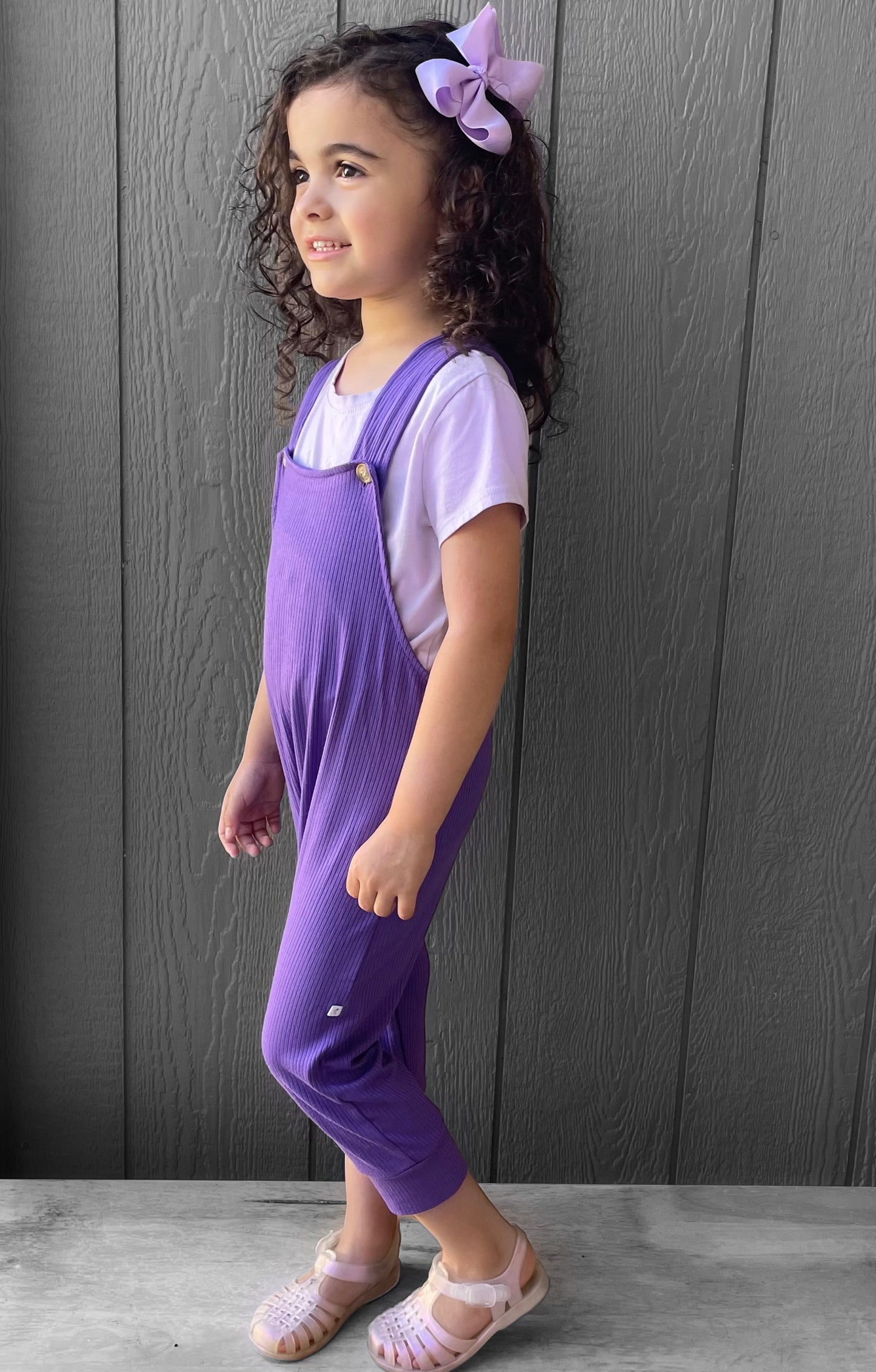 Grape Ribbed Overalls