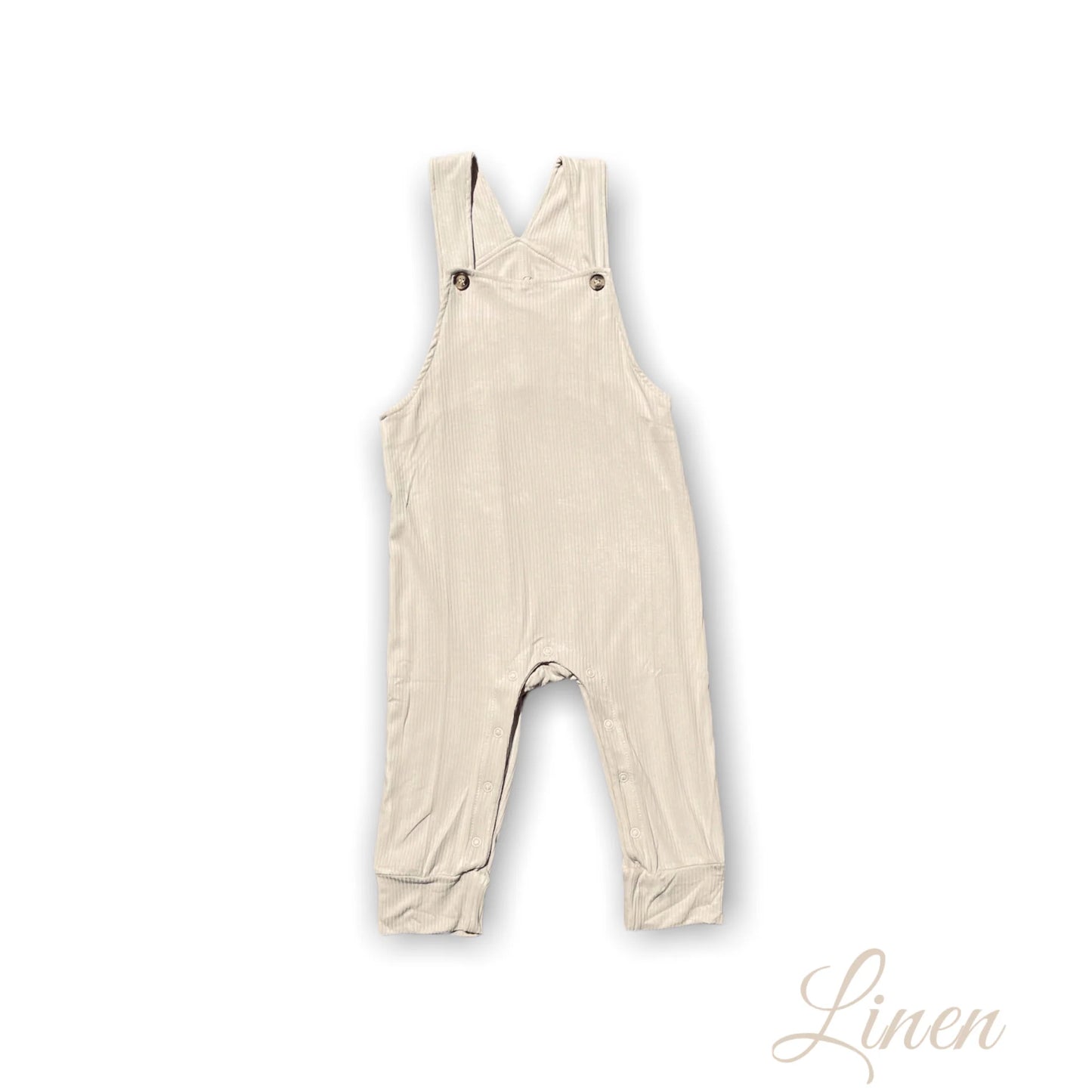 Linen Ribbed Overalls