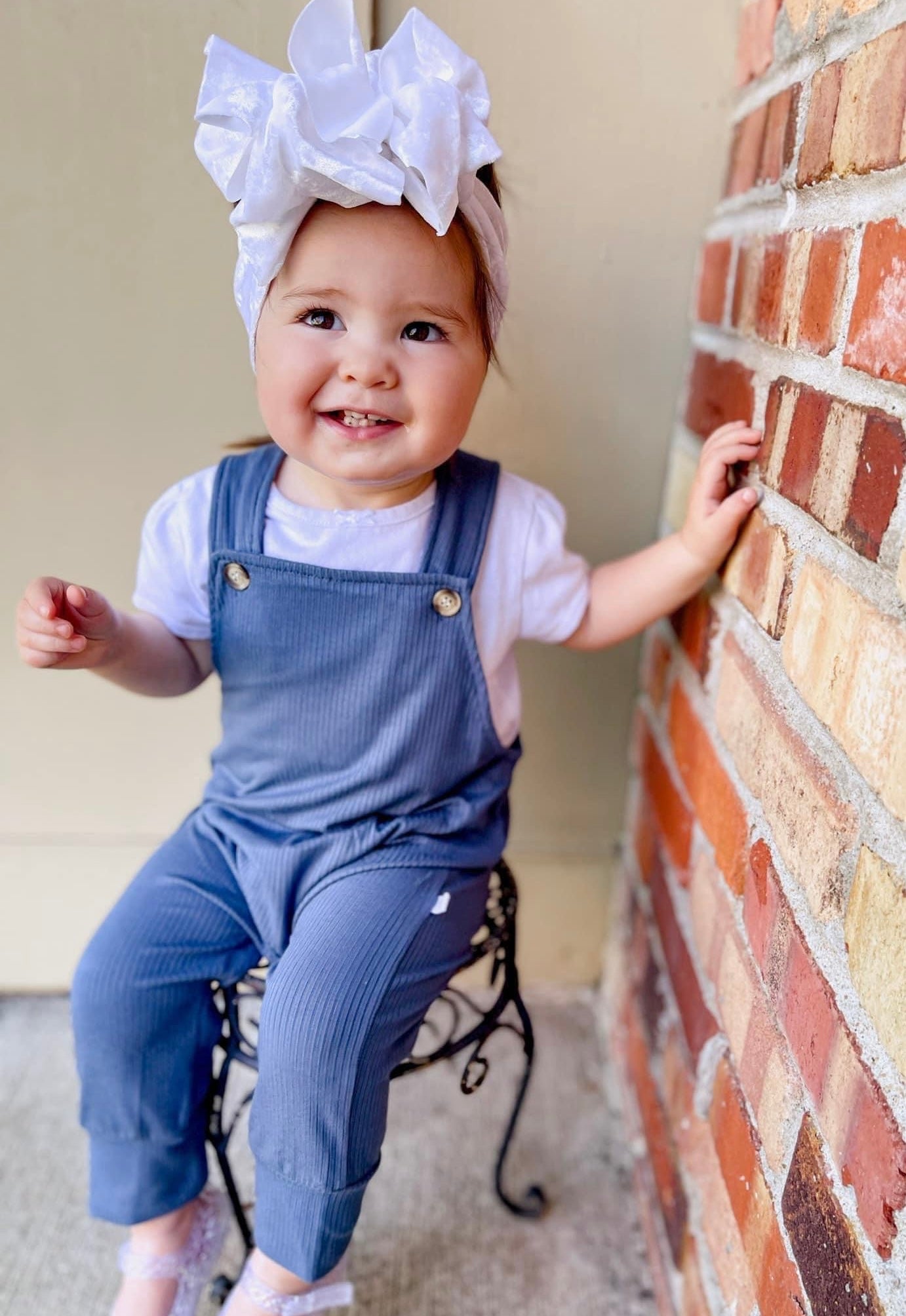 Denim Ribbed Overalls