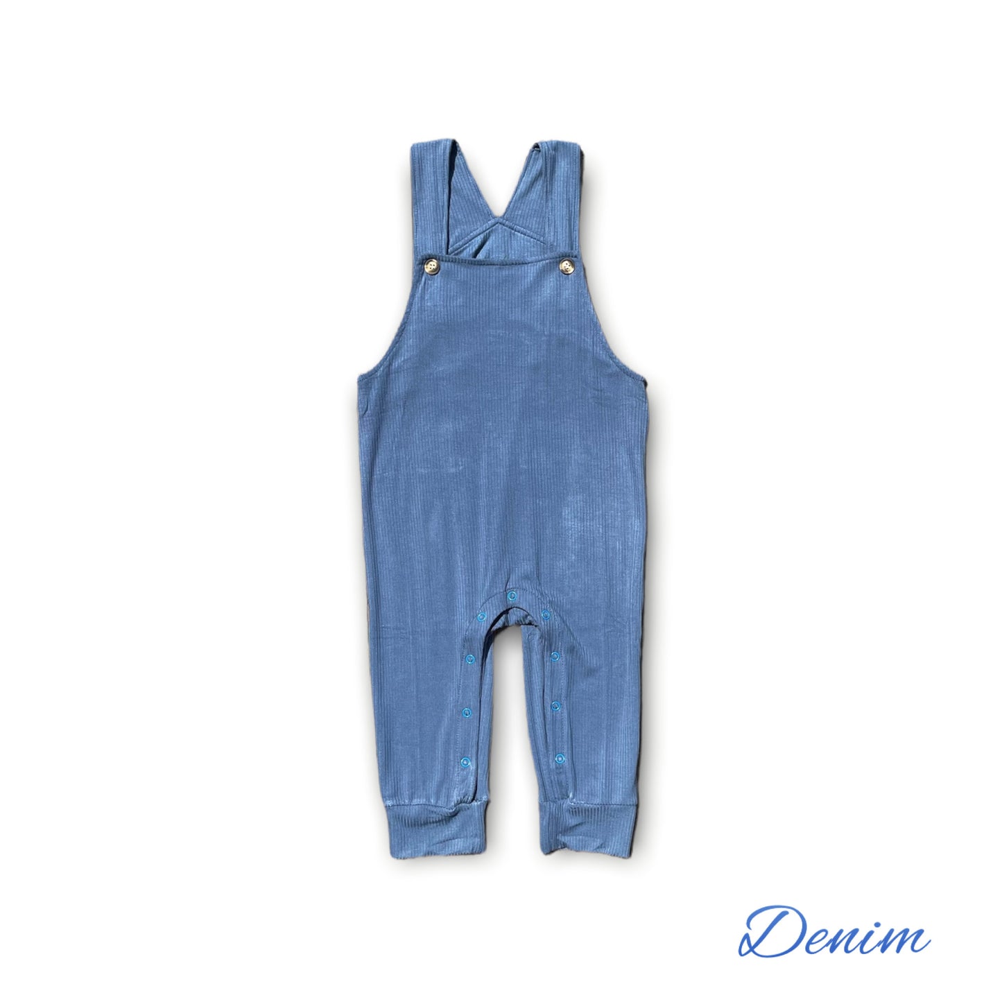 Denim Ribbed Overalls