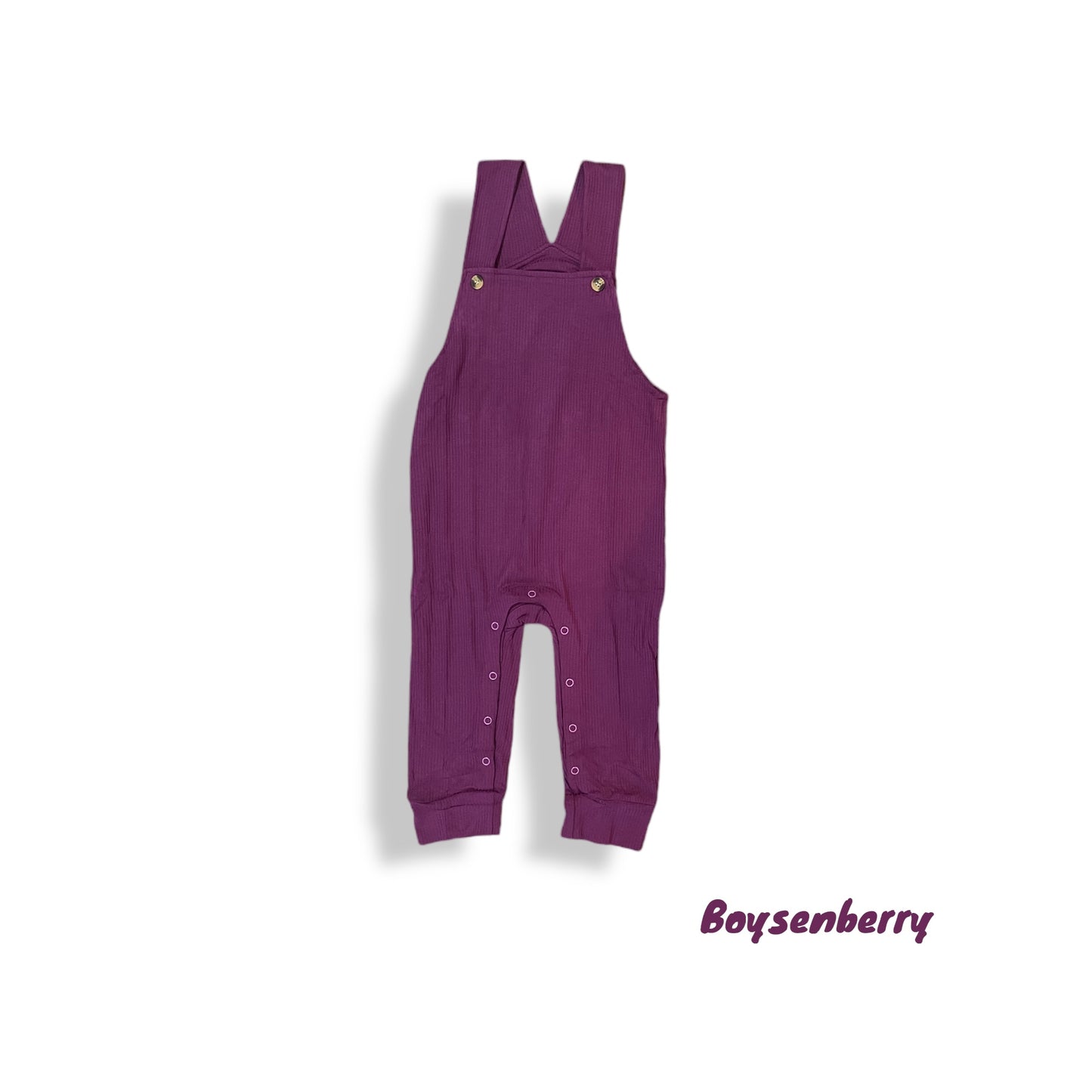 Boysenberry Ribbed Overalls