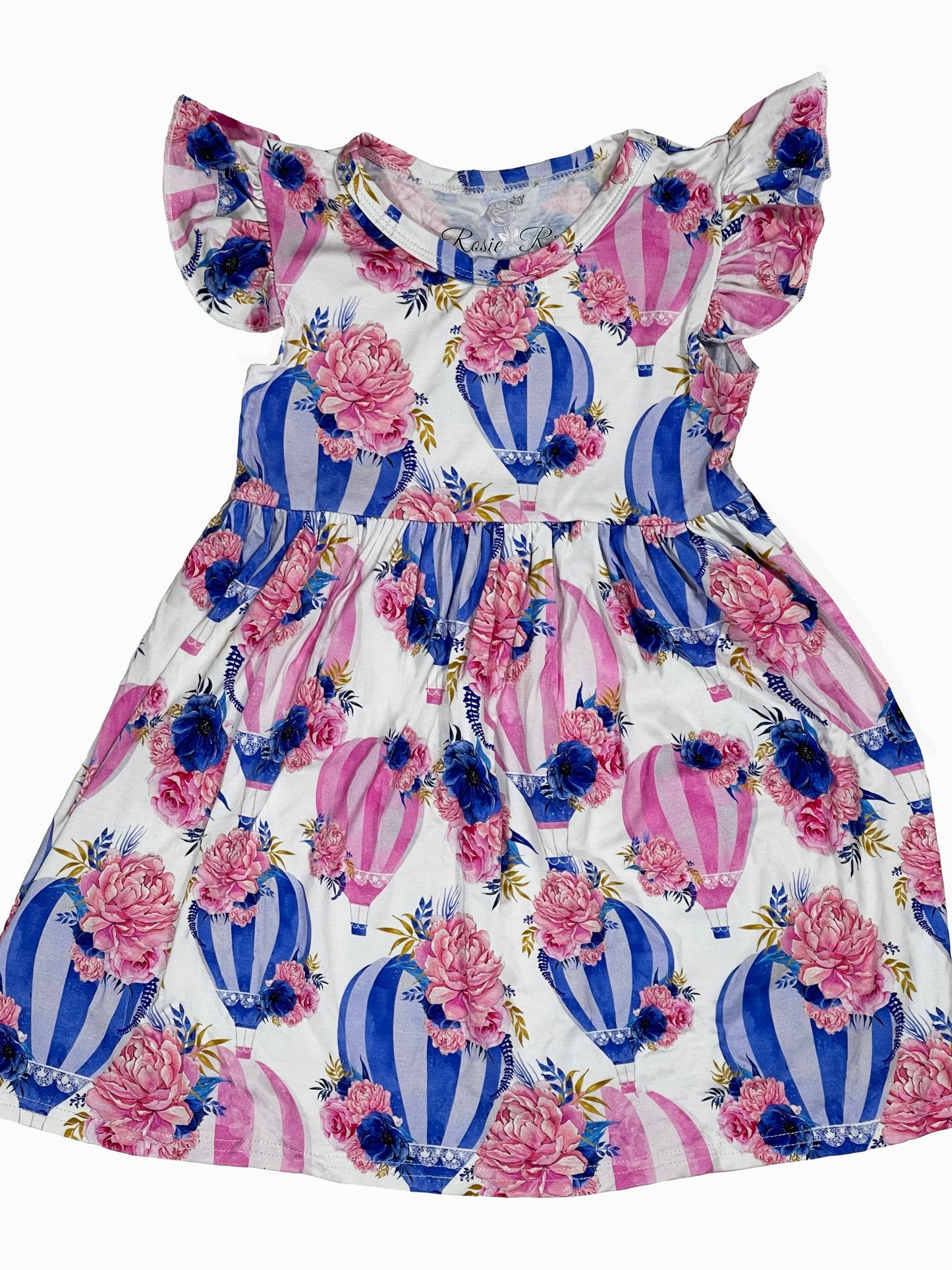 Sky's The Limit Flutter Sleeve Twirl Dress