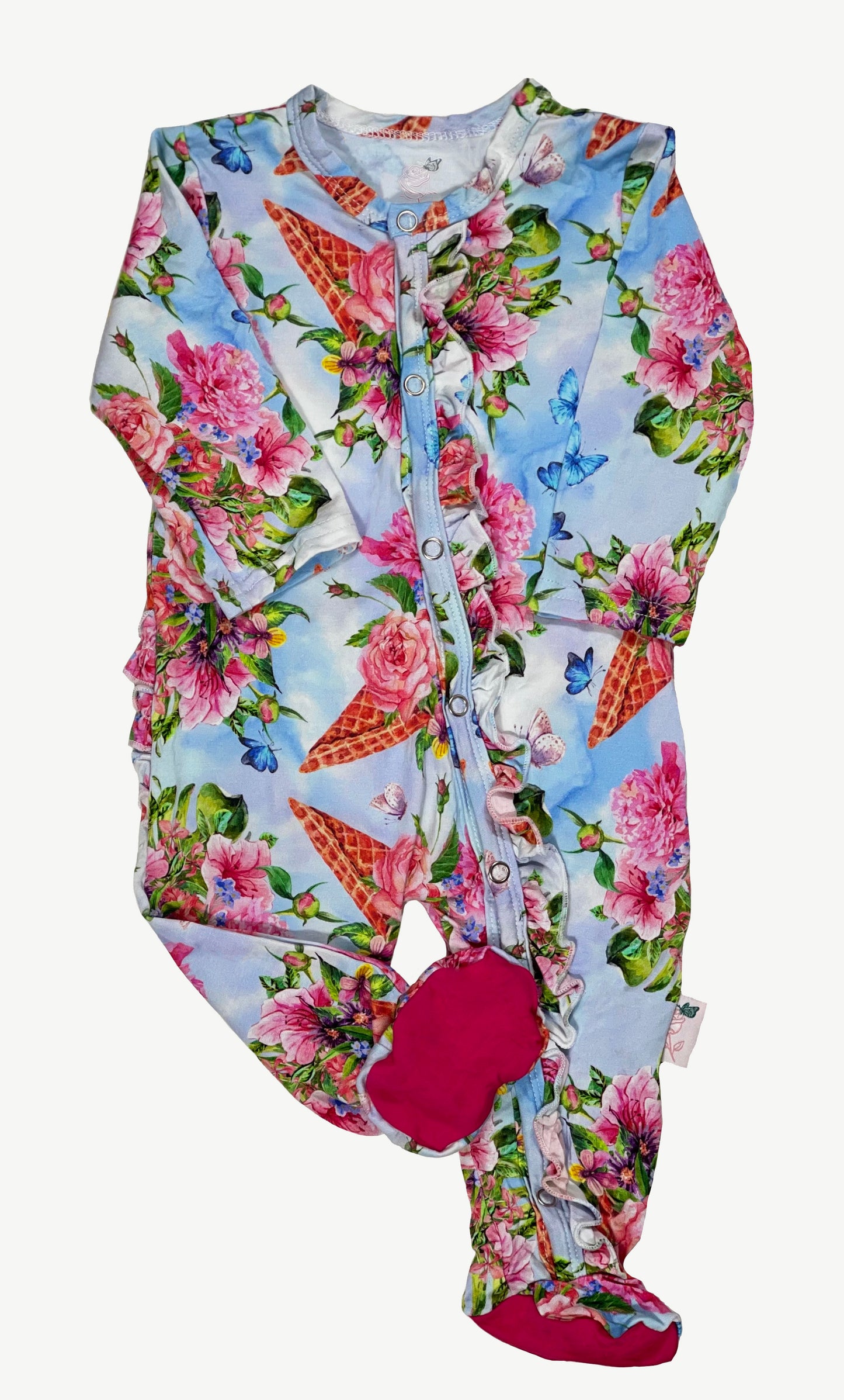 The Conely One For Me Ruffled Snap Footie