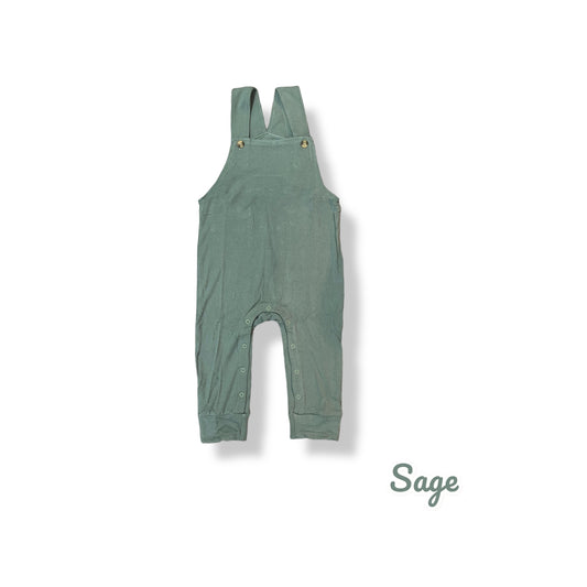 Sage Ribbed Overalls