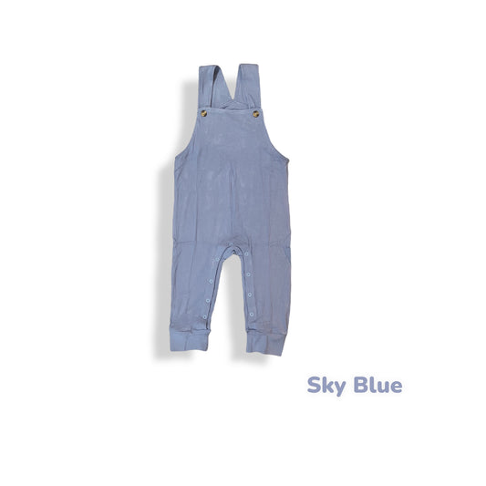 Sky Blue Ribbed Overalls